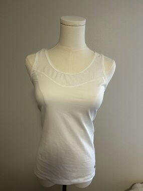 Nike White Dri Fit Mesh Tank Top
